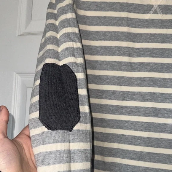 GAP Striped Long-Sleeve Tee in Gray & Cream - Picture 3 of 9